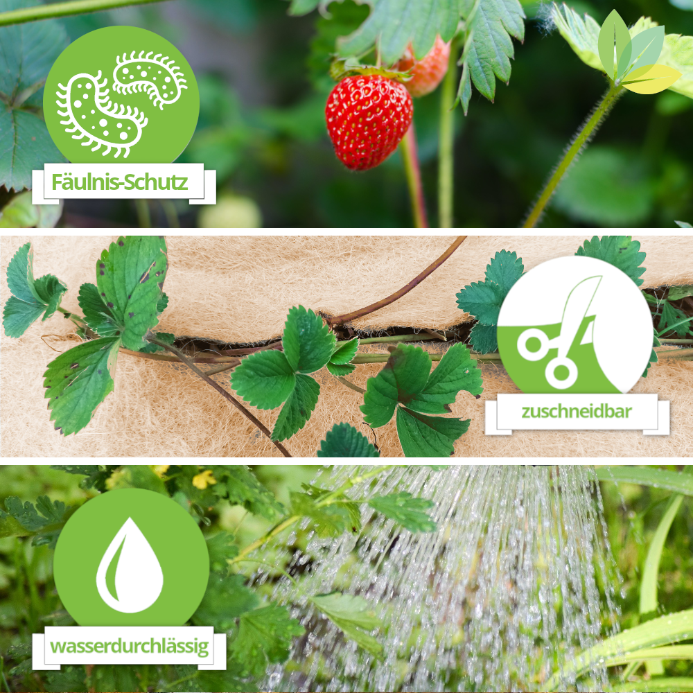 Vorteile: keine Fäule, zuschneidbar, wasserdurchlässig