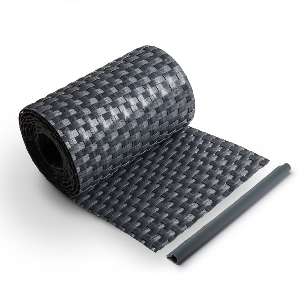 Rattan Sichtschutz-Streifen 255cm x 19cm, inklusive Clips, braun - VORBESTELLUNG