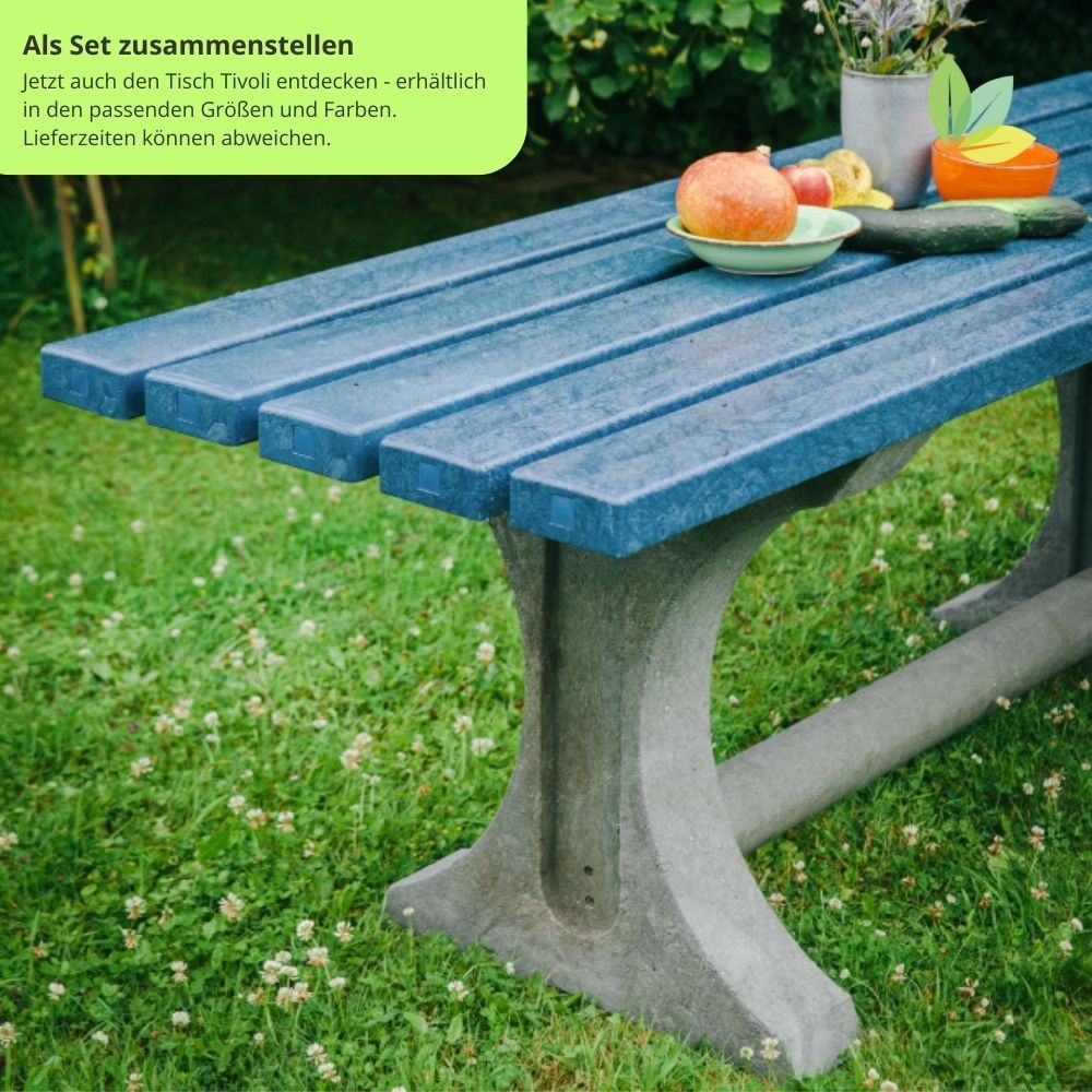 hanit® Gartenbank TRAFALGAR SQUARE, 200 x 65 x 80cm, grau-grün