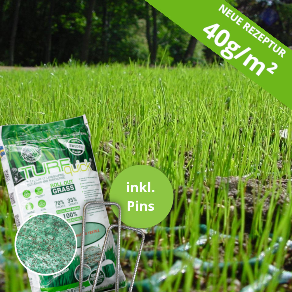TurfProtecta Rasengitter mit Rasensaatvlies und Pins