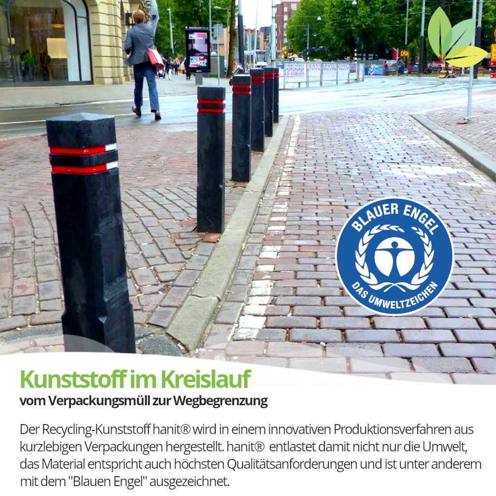 Recyclingkunststoff mit dem Blauen ENgel zertifiziert