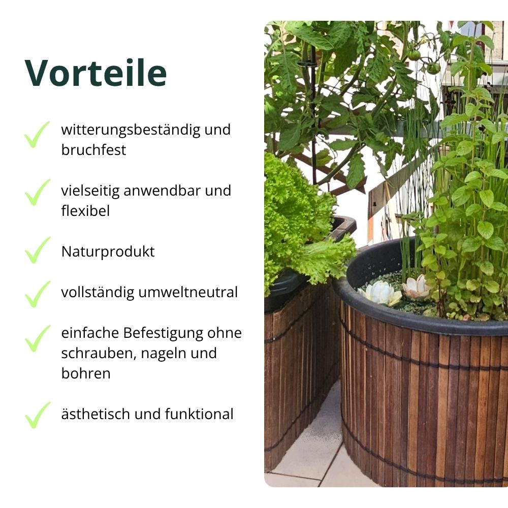 Bambusmatte für Rollweg dunkel, 50cm x 200cm x 0,5cm