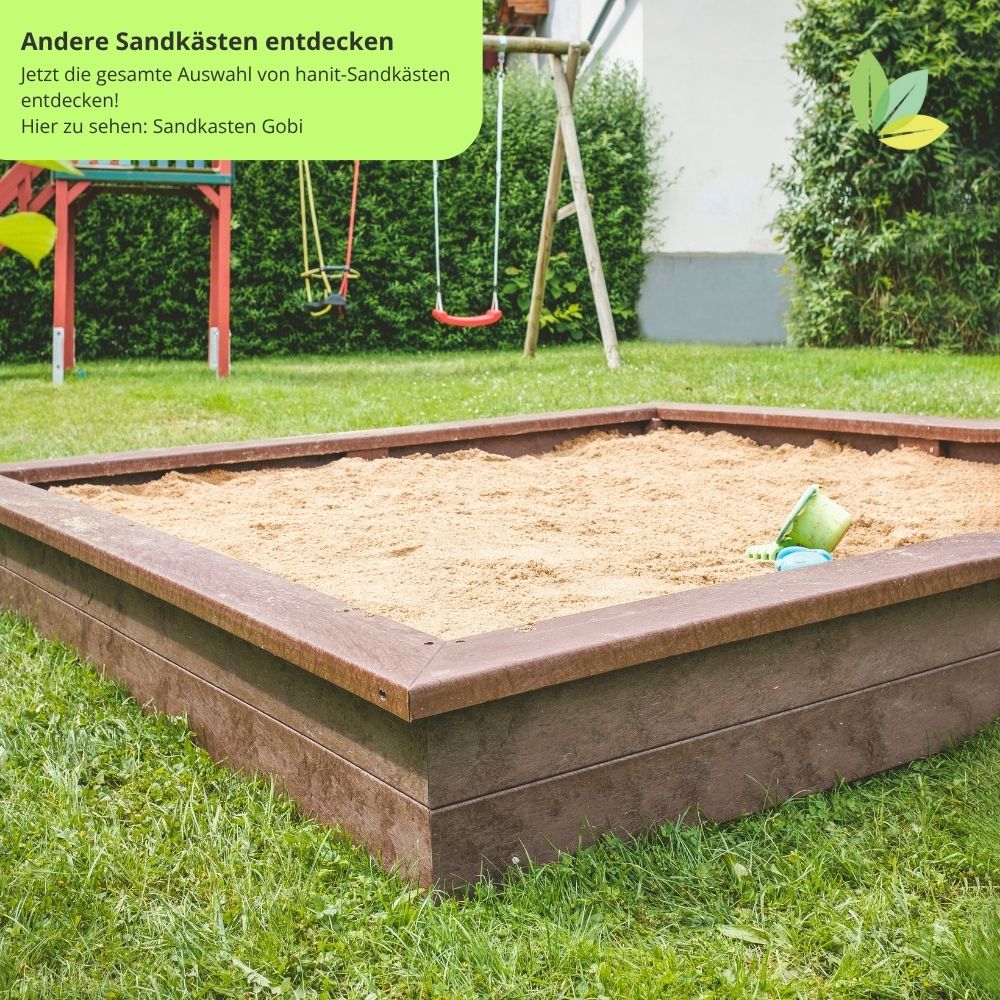 hanit® Sandkasten SAHARA 1, 200 x 200 x 27cm, grau-blau