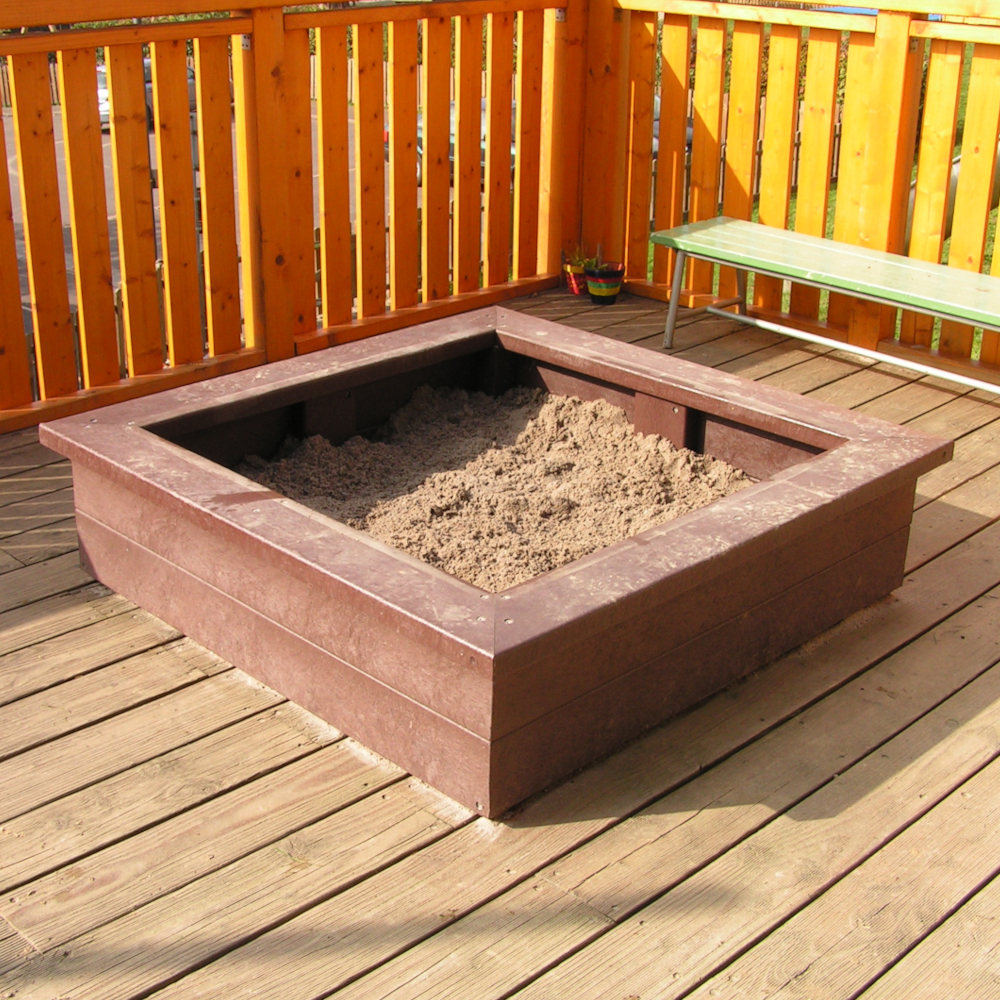 hanit® Sandkasten GOBI, 240 x 240 x 30cm, braun