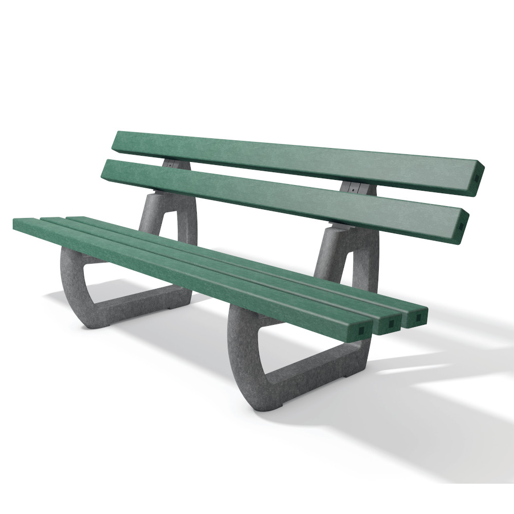 hanit® Gartenbank TIVOLI, markante Parkbank aus Recycling Kunststoff