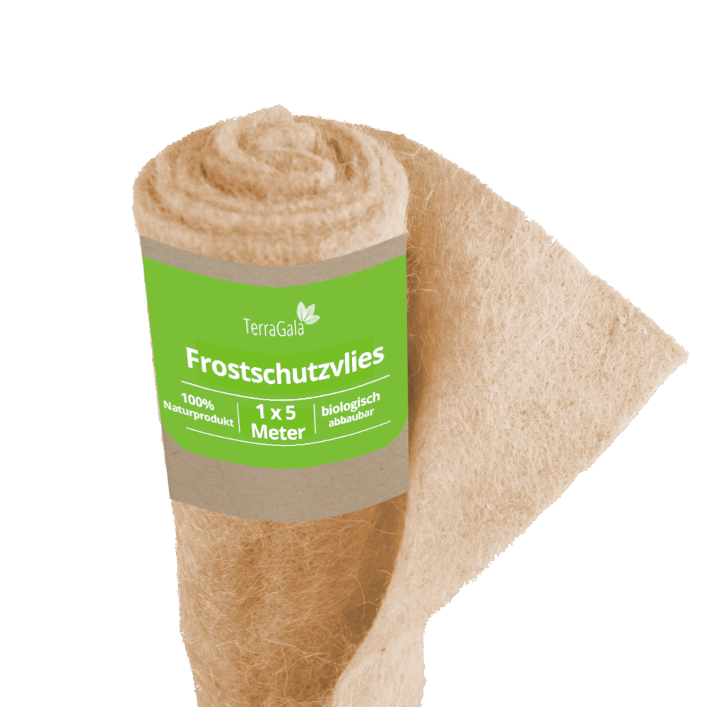 Frostschutzvlies aus Jute mit Banderole als Rolle