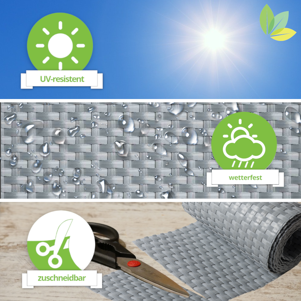 UV-resistent, wetterfest, zuschneidbar