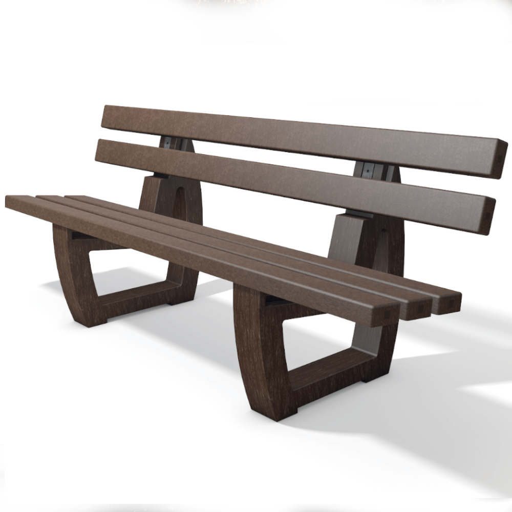 hanit® Gartenbank SUTTON, Parkbank aus Recyclingkunststoff