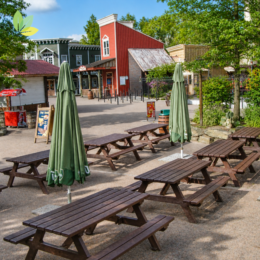 Sitzgruppen im Freizeitpark