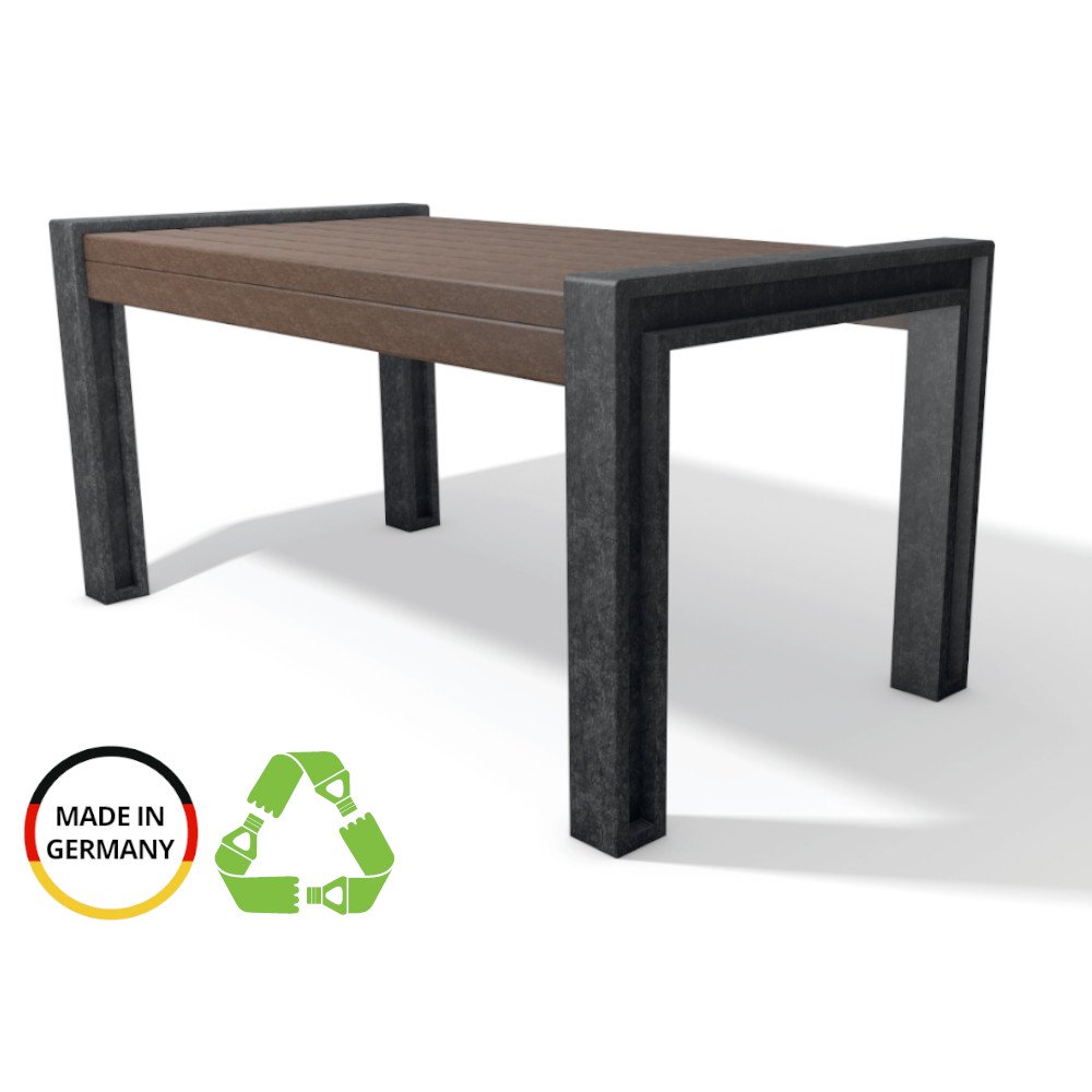 grau brauner Gartentisch HYDE PARK vor weißem Hintergrund