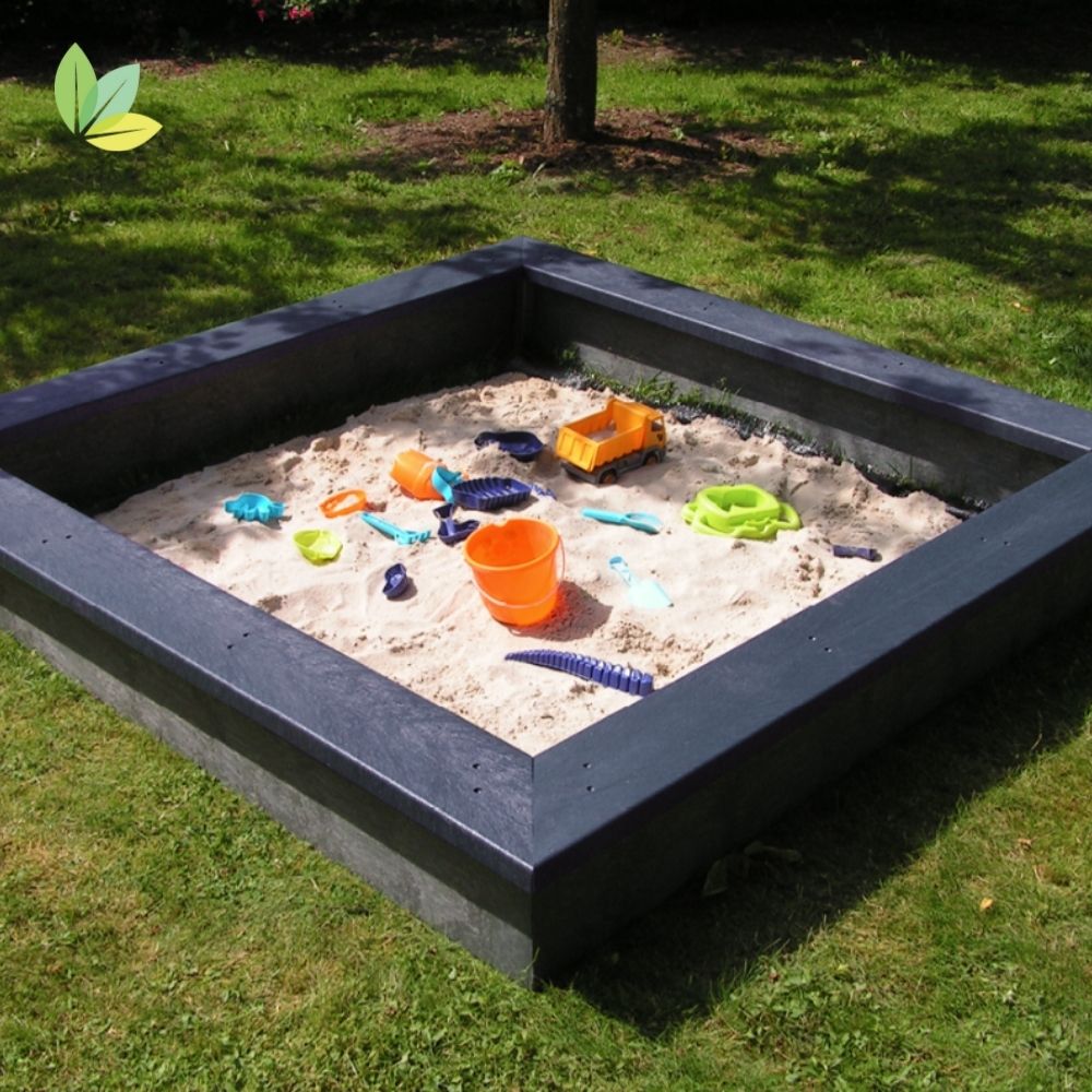 hanit® Sandkasten SAHARA 1, 200 x 200 x 27cm, grau-blau