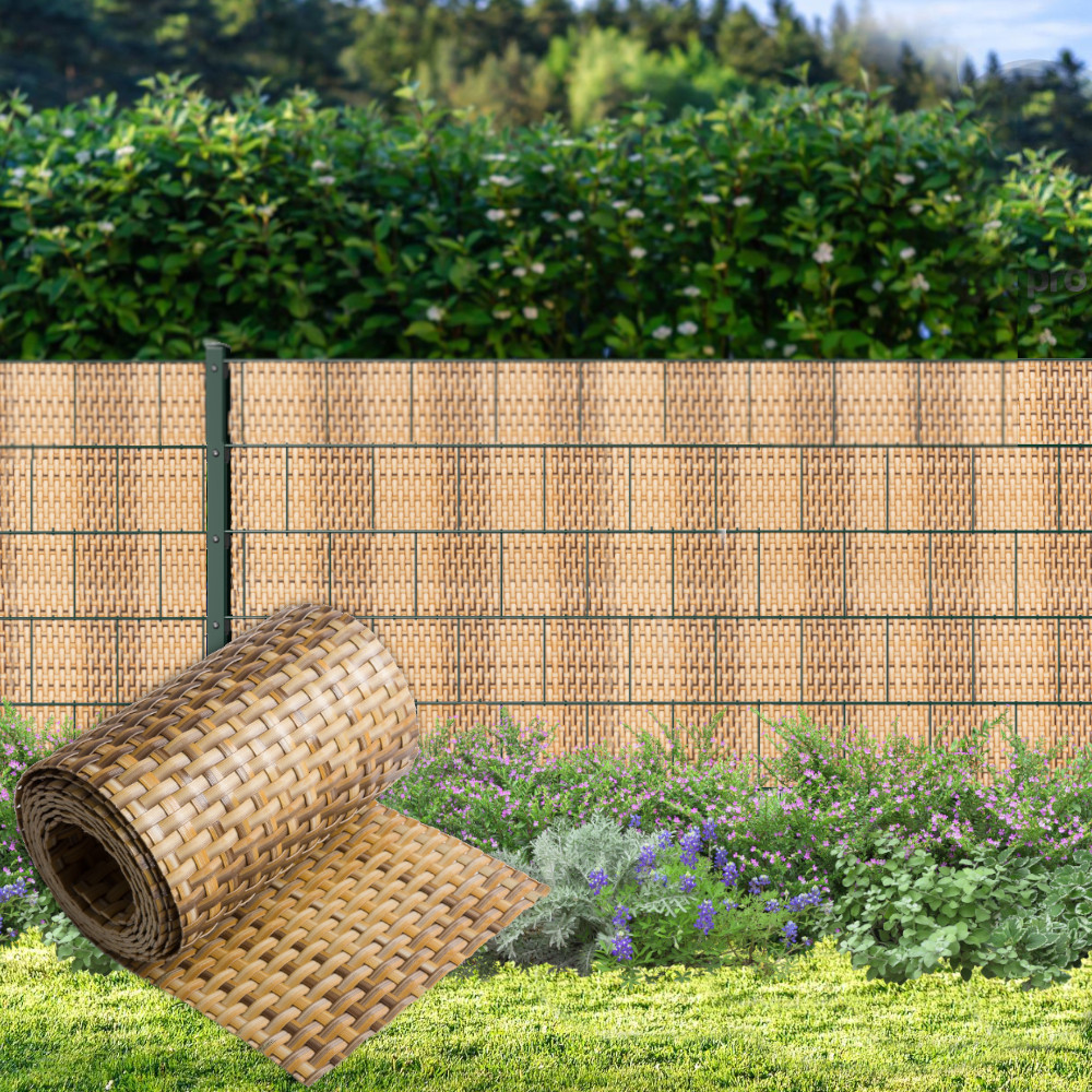 Rattan Sichtschutz-Streifen fr Doppelstabmattenzune