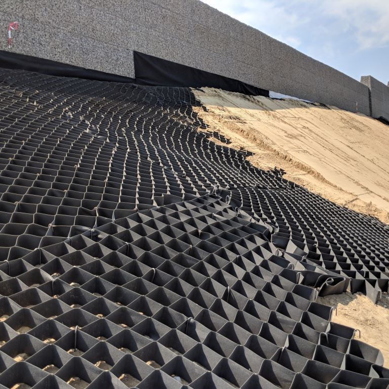 Geozellen am Uferhang