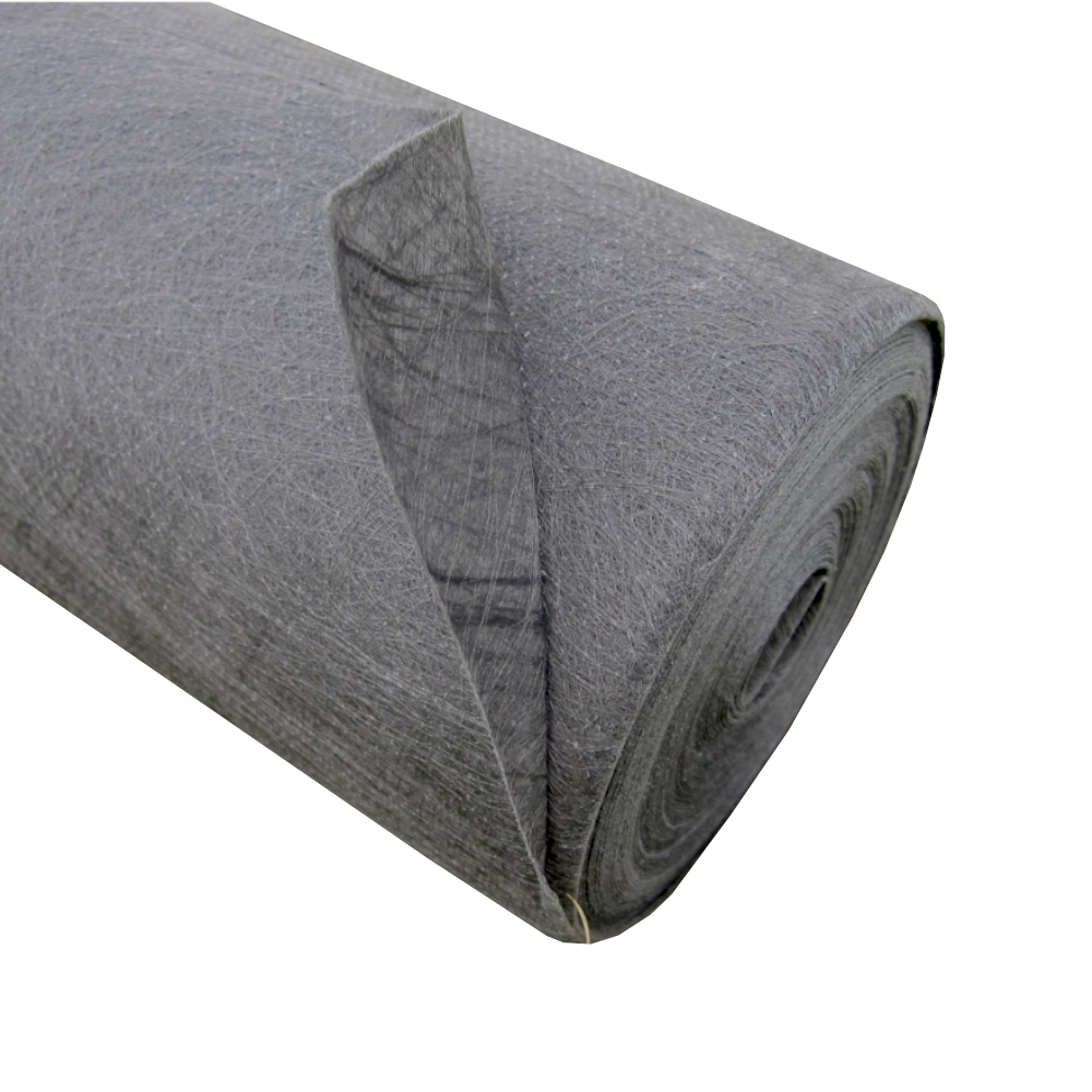 Ein grauer Stoffrolle.